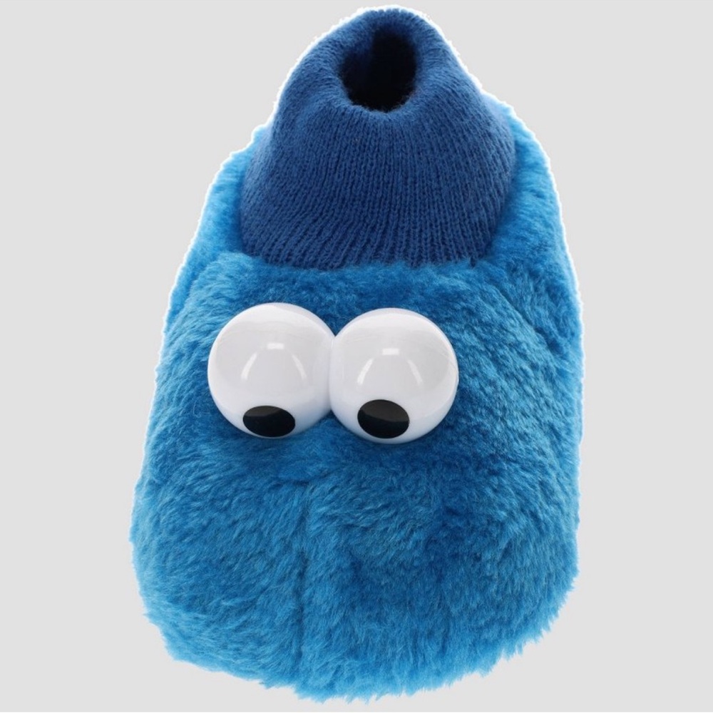 Toddler Sesame Street Cookie Monster Sock Slippers - Blue 7-8T